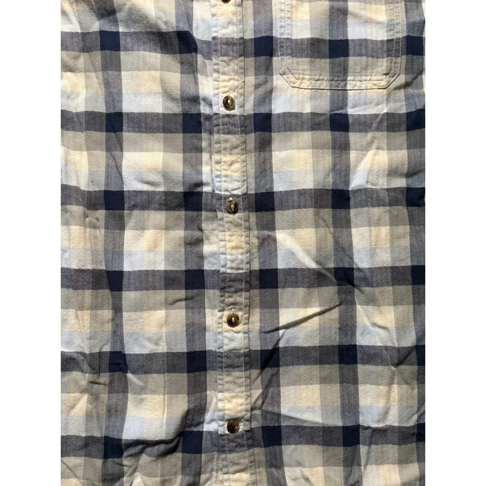 The North‎ Face Flannel Shirt Mens XL Blue Plaid Button Up Long Sleeve Casual